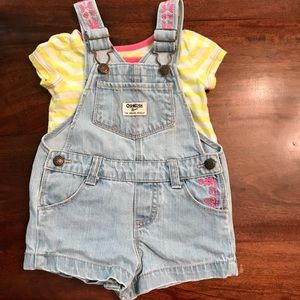 Girls OshKosh Shortalls - sz 18 mos.